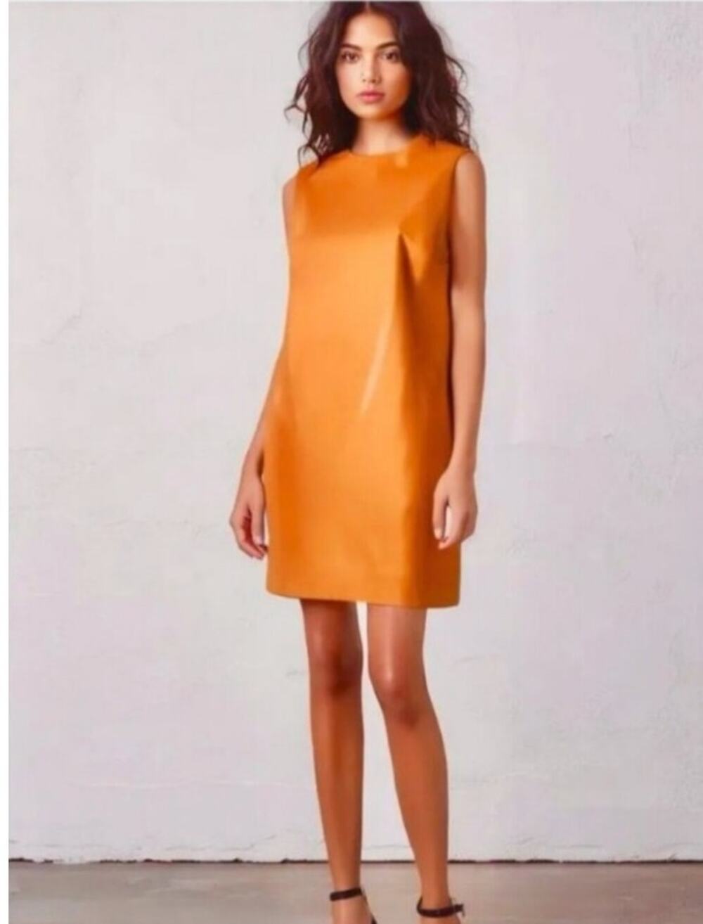 House Of Harlow 1960 Vegan Leather Shift Dress Sz XS